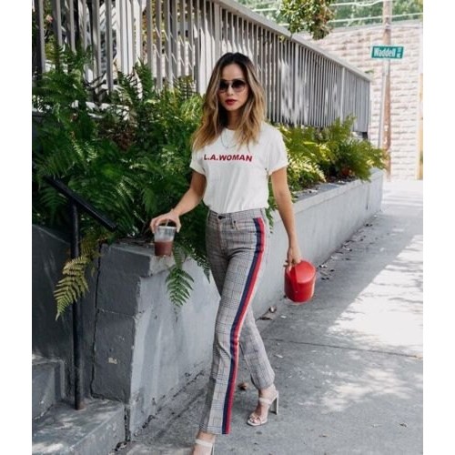 Mother The Insider Ankle Plaid Kick Flare Crop Pants Size 24 Mid Rise Preppy